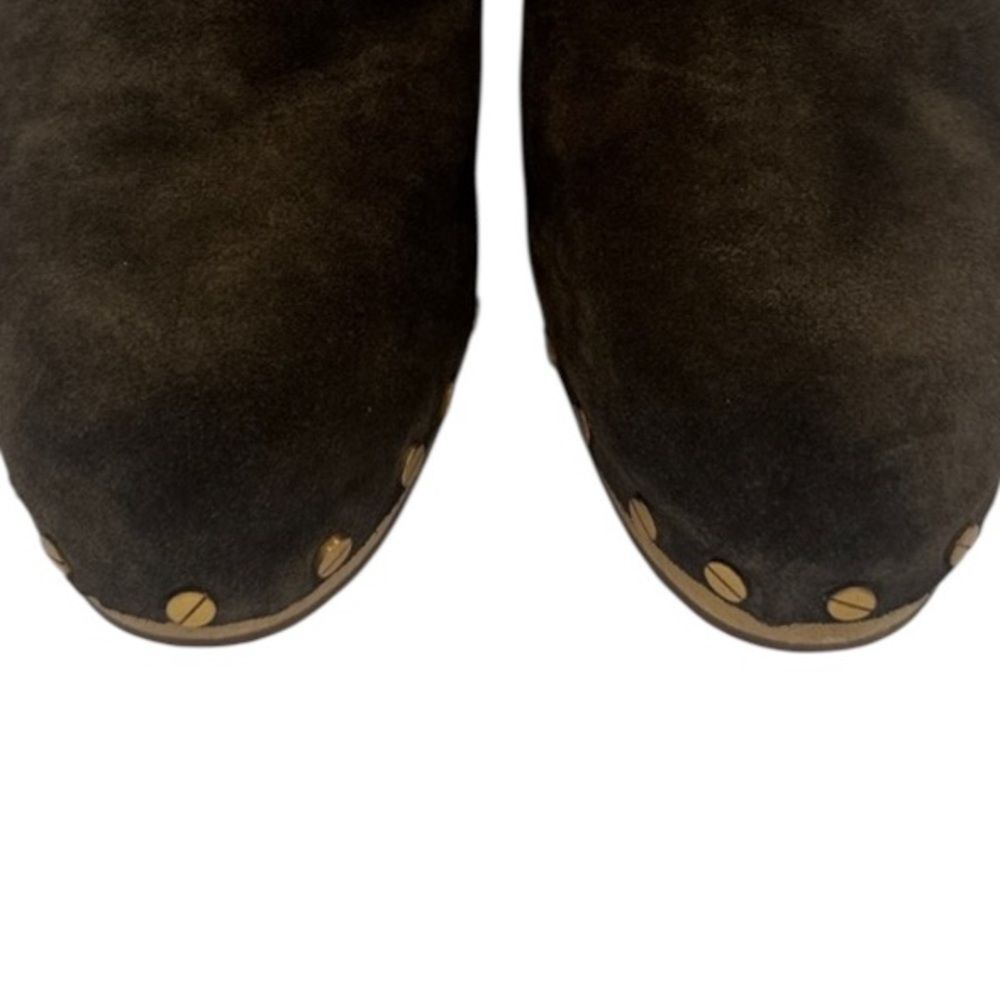 New VERONICA BEARD DACEY Buckle Clogs MULE PLATFORM Chocolate Brown SUEDE 9.5 - Picture 3 of 12